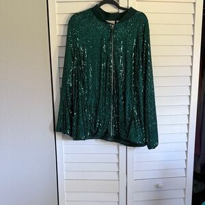 Belle by Kim Gravel Teal Sequin Jacket